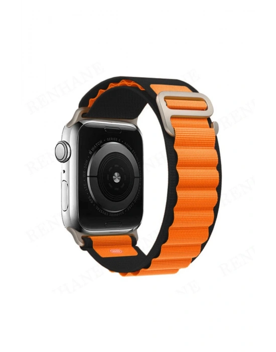 Newface Apple Watch Ultra 49mm Mountain Kordon - Siyah-Turuncu
