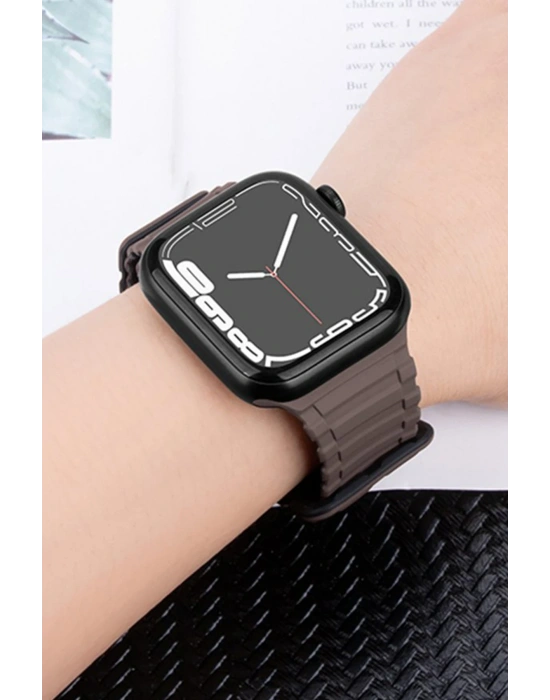 Newface Apple Watch Ultra 49mm Mountain Kordon - Siyah-Turuncu