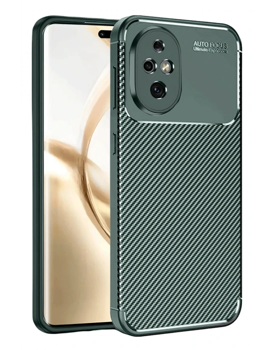 Newface Honor 200 Kılıf Auto Focus Karbon Kapak - Koyu Yeşil