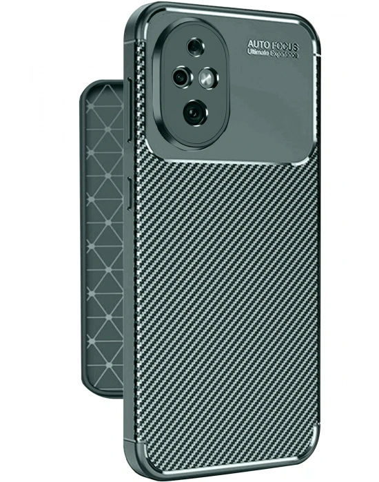 Newface Honor 200 Kılıf Auto Focus Karbon Kapak - Koyu Yeşil