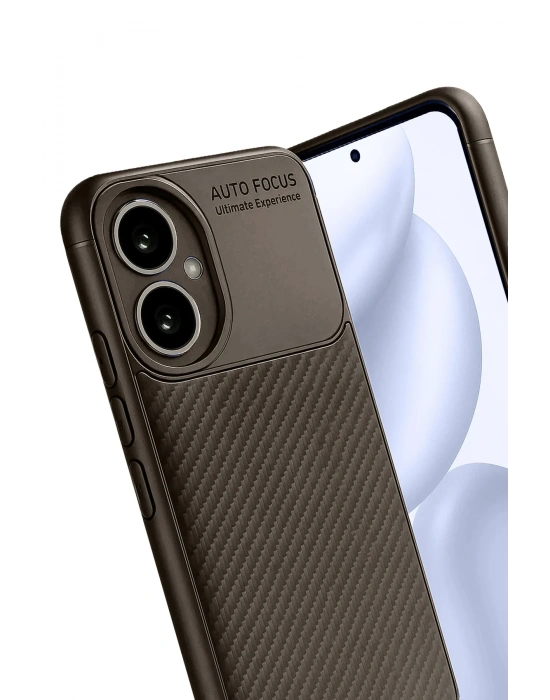 Newface Honor 400 Kılıf Auto Focus Karbon Kapak - Kahverengi