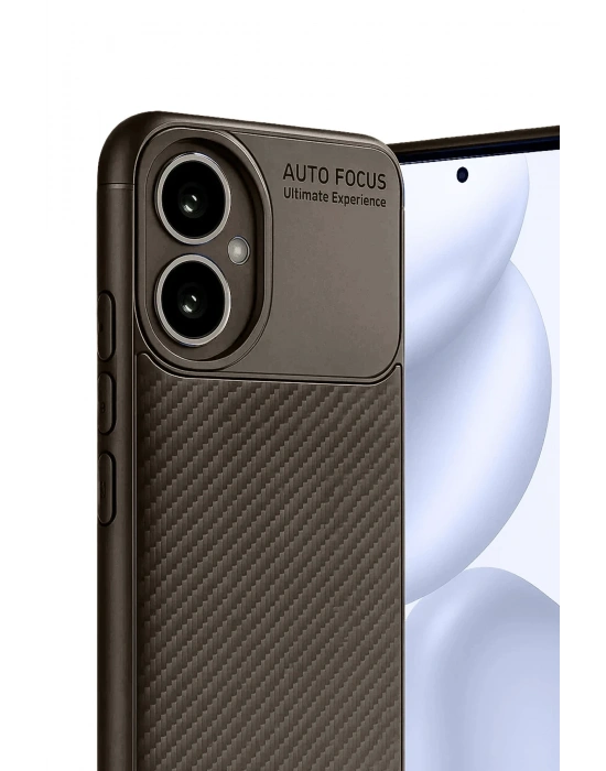 Newface Honor 400 Kılıf Auto Focus Karbon Kapak - Kahverengi