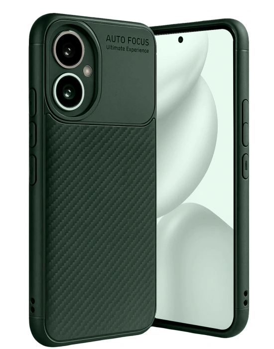 Newface Honor 400 Kılıf Auto Focus Karbon Kapak - Koyu Yeşil