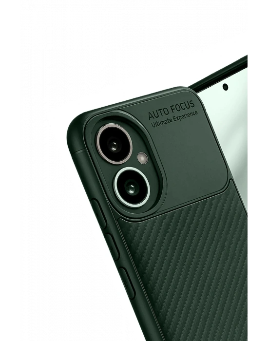 Newface Honor 400 Kılıf Auto Focus Karbon Kapak - Koyu Yeşil