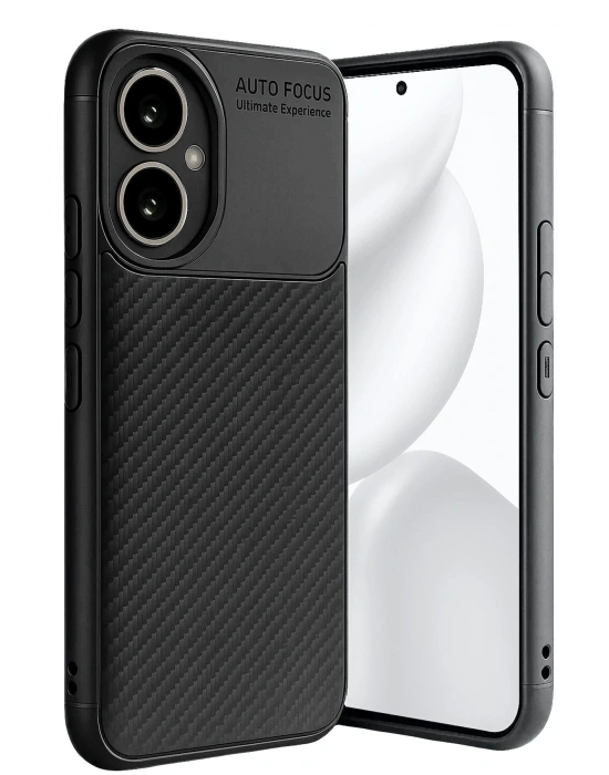 Newface Honor 400 Kılıf Auto Focus Karbon Kapak - Siyah