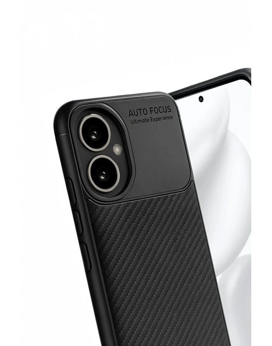 Newface Honor 400 Kılıf Auto Focus Karbon Kapak - Siyah