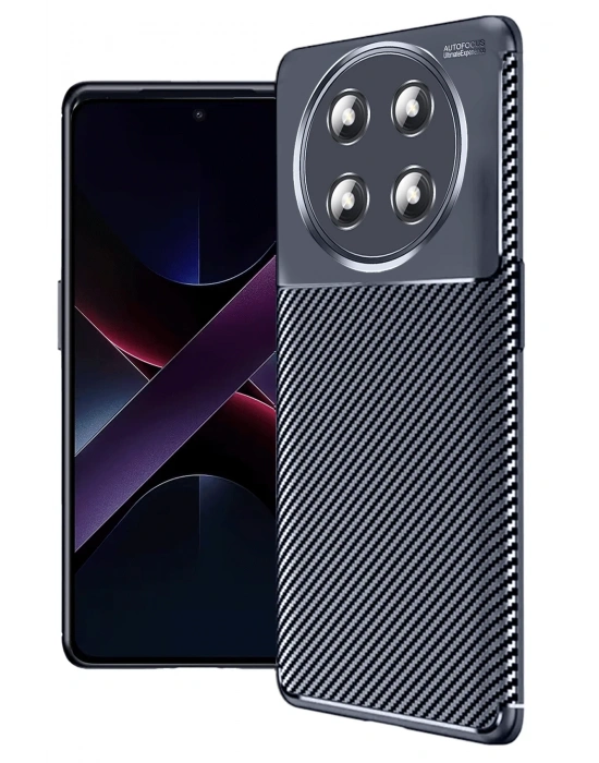 Newface Honor Magic 7 Lite Kılıf Auto Focus Karbon Kapak - Lacivert