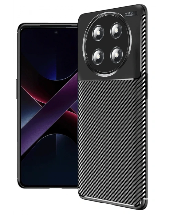 Newface Honor Magic 7 Lite Kılıf Auto Focus Karbon Kapak - Siyah