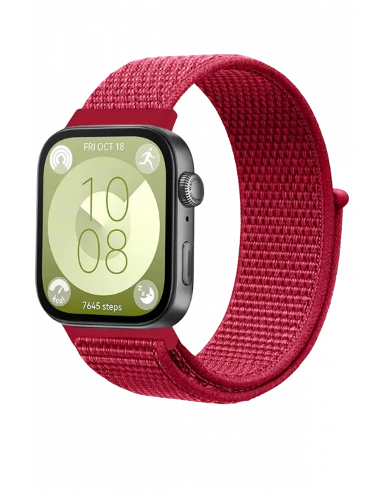 Newface Huawei Fit 4 Hasırlı Cırtcırtlı Kordon - Kırmızı