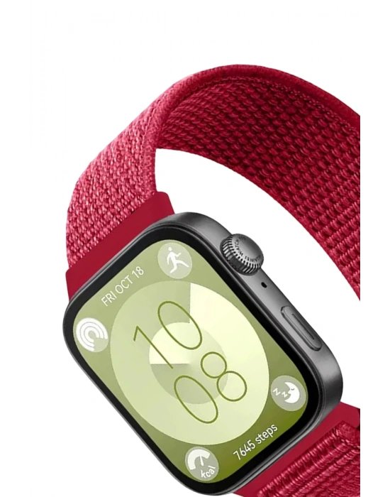 Newface Huawei Fit 4 Hasırlı Cırtcırtlı Kordon - Kırmızı