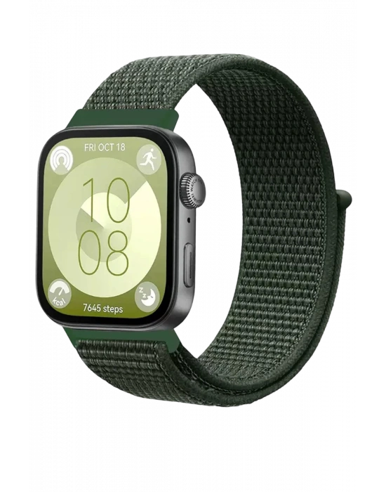 Newface Huawei Fit 4 Hasırlı Cırtcırtlı Kordon - Koyu Yeşil