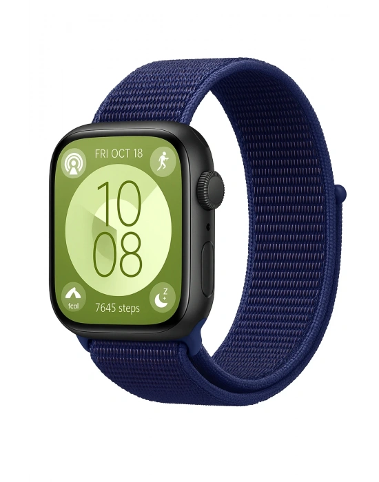 Newface Huawei Fit 4 Hasırlı Cırtcırtlı Kordon - Lacivert-Mürdüm