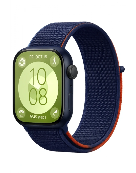 Newface Huawei Fit 4 Hasırlı Cırtcırtlı Kordon - Lacivert-Turuncu