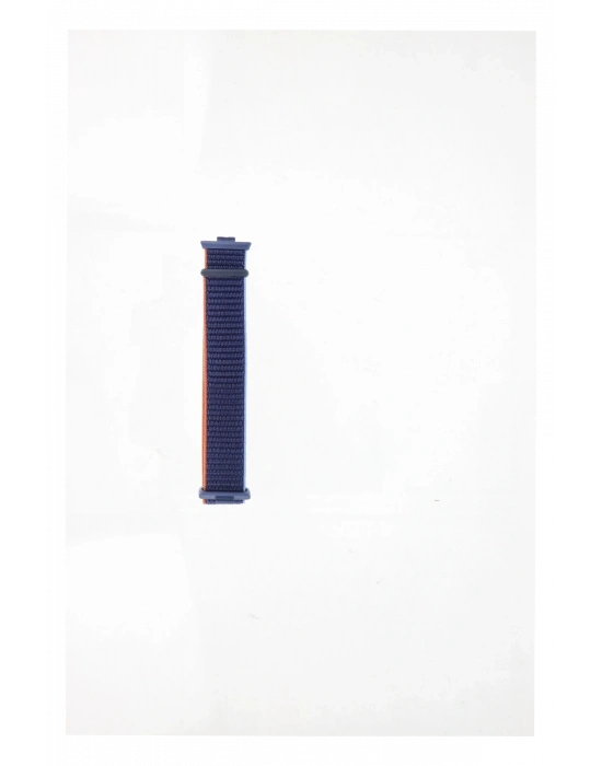 Newface Huawei Fit 4 Hasırlı Cırtcırtlı Kordon - Lacivert-Turuncu