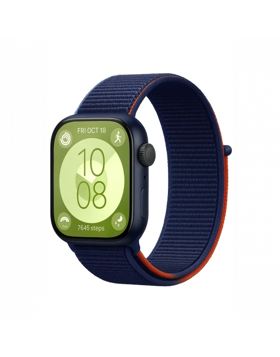 Newface Huawei Fit 4 Hasırlı Cırtcırtlı Kordon - Lacivert-Turuncu