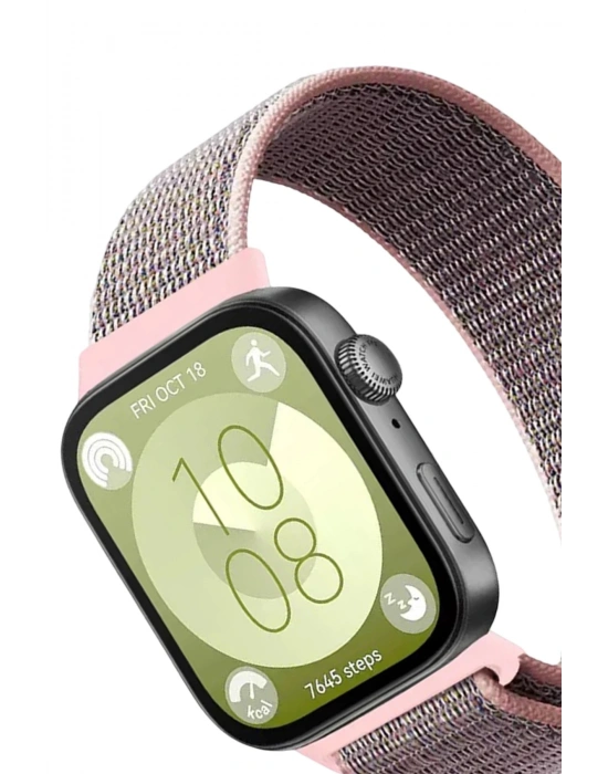 Newface Huawei Fit 4 Hasırlı Cırtcırtlı Kordon - Pembe