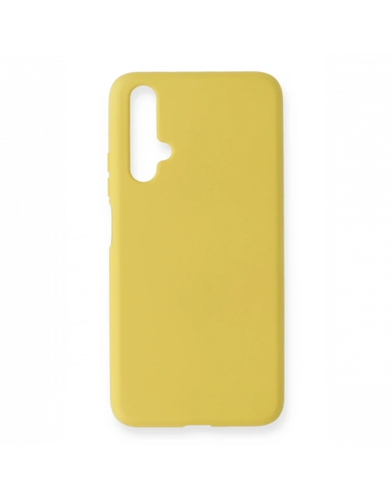 Newface Huawei Honor 20 Kılıf Nano içi Kadife Silikon - Sarı