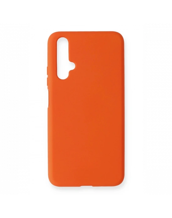 Newface Huawei Honor 20 Kılıf Nano içi Kadife Silikon - Turuncu