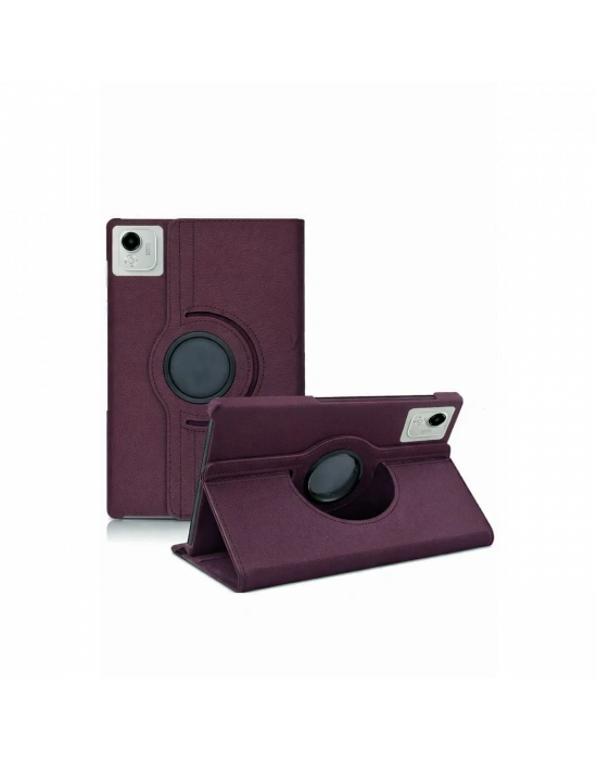 Newface Huawei Honor Pad X9A 360 Tablet Deri Kılıf - Mürdüm