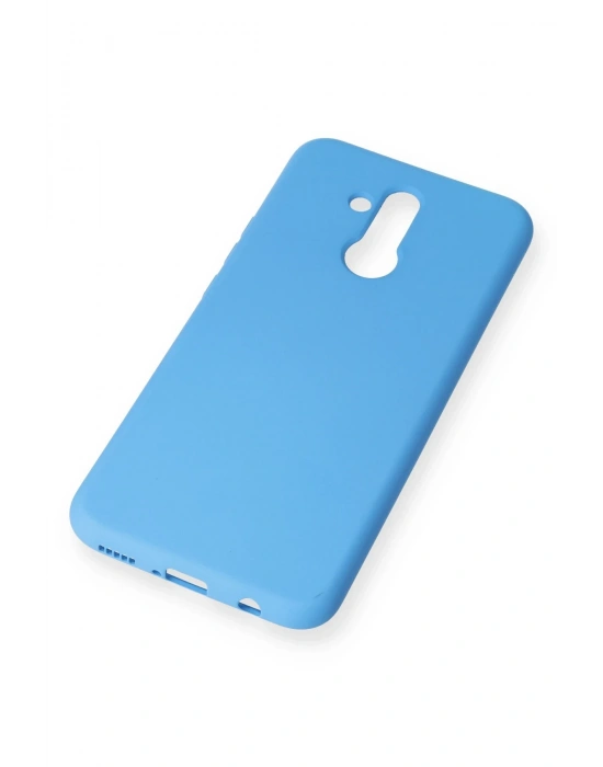 Newface Huawei Mate 20 Lite Kılıf Nano içi Kadife Silikon - Mavi