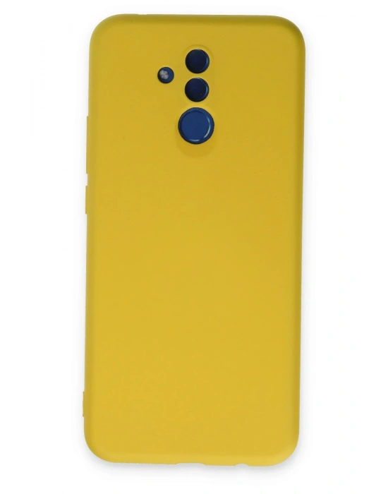 Newface Huawei Mate 20 Lite Kılıf Nano içi Kadife Silikon - Sarı