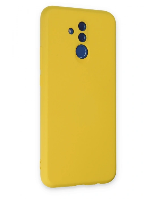 Newface Huawei Mate 20 Lite Kılıf Nano içi Kadife Silikon - Sarı