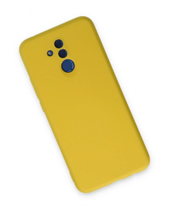 Newface Huawei Mate 20 Lite Kılıf Nano içi Kadife Silikon - Sarı