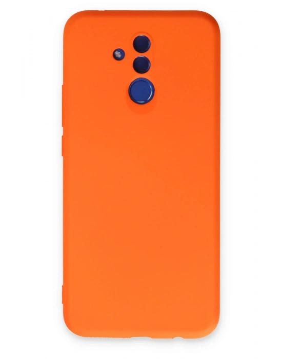 Newface Huawei Mate 20 Lite Kılıf Nano içi Kadife Silikon - Turuncu