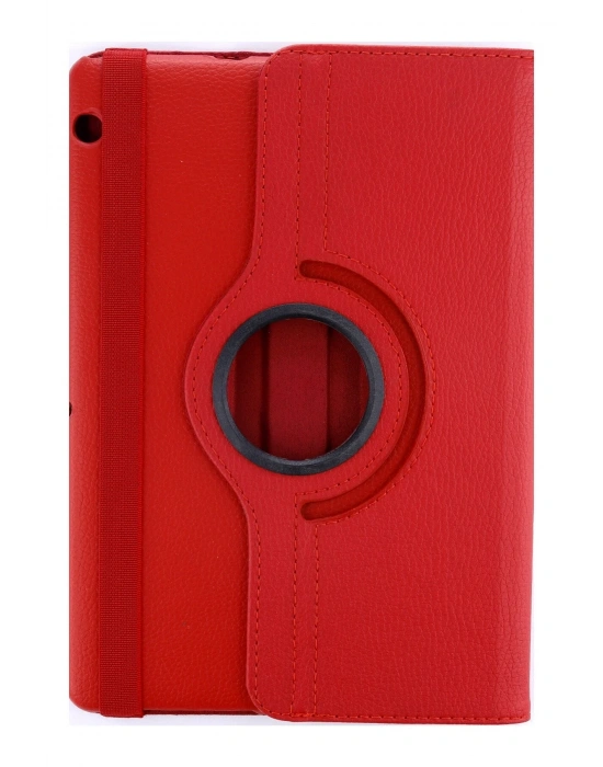 Newface Huawei MediaPad T3 10 / 9.6 Kılıf 360 Tablet Deri Kılıf - Kırmızı