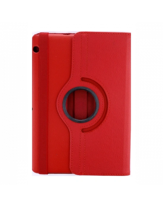 Newface Huawei MediaPad T3 10 / 9.6 Kılıf 360 Tablet Deri Kılıf - Kırmızı