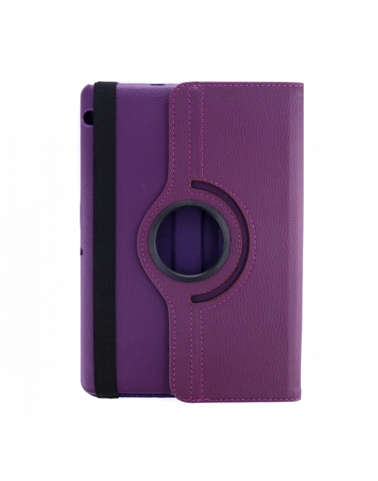 Newface Huawei MediaPad T3 10 / 9.6 Kılıf 360 Tablet Deri Kılıf - Mürdüm