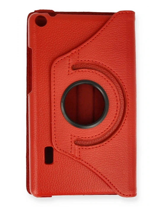 Newface Huawei MediaPad T3 7 Kılıf 360 Tablet Deri Kılıf - Kırmızı