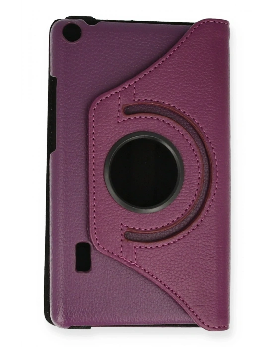 Newface Huawei MediaPad T3 7 Kılıf 360 Tablet Deri Kılıf - Mürdüm