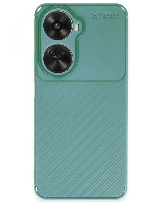 Newface Huawei Nova 12 SE Kılıf Auto Focus Karbon Kapak - Koyu Yeşil