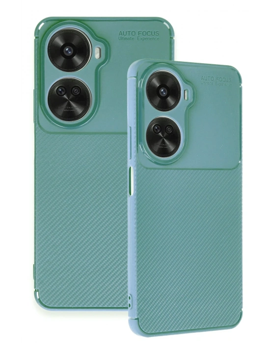 Newface Huawei Nova 12 SE Kılıf Auto Focus Karbon Kapak - Koyu Yeşil