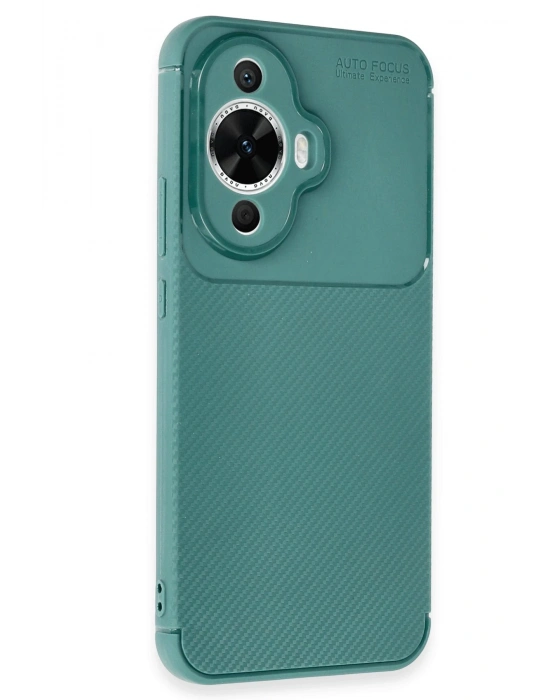 Newface Huawei Nova 12S Kılıf Auto Focus Karbon Kapak - Koyu Yeşil