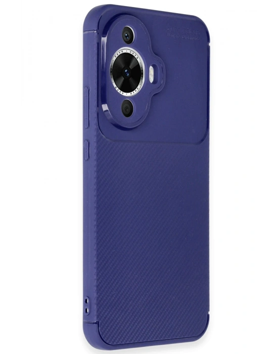 Newface Huawei Nova 12S Kılıf Auto Focus Karbon Kapak - Lacivert