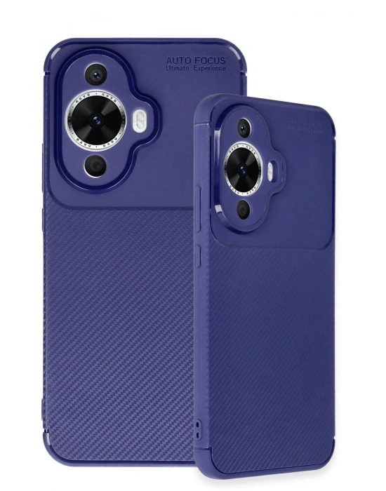 Newface Huawei Nova 12S Kılıf Auto Focus Karbon Kapak - Lacivert