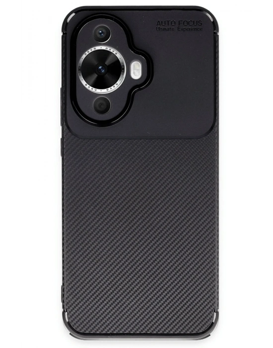 Newface Huawei Nova 12S Kılıf Auto Focus Karbon Kapak - Siyah