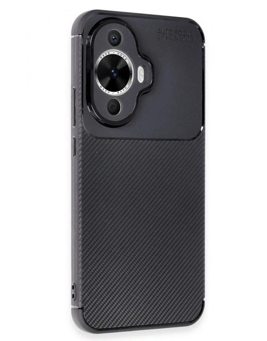 Newface Huawei Nova 12S Kılıf Auto Focus Karbon Kapak - Siyah