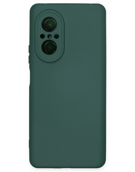 Newface Huawei Nova 9 SE Kılıf Nano içi Kadife Silikon - Koyu Yeşil