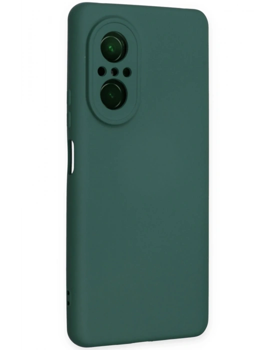 Newface Huawei Nova 9 SE Kılıf Nano içi Kadife Silikon - Koyu Yeşil