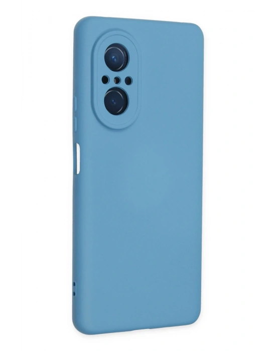 Newface Huawei Nova 9 SE Kılıf Nano içi Kadife Silikon - Mavi