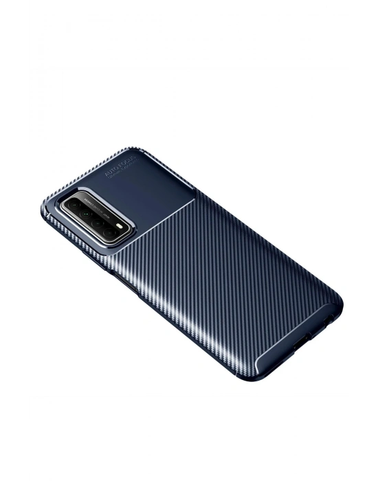Newface Huawei P Smart 2021 Kılıf Auto Focus Karbon Kapak - Lacivert