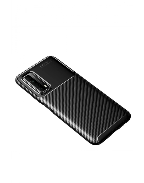 Newface Huawei P Smart 2021 Kılıf Auto Focus Karbon Kapak - Siyah
