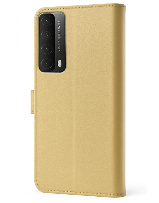 Newface Huawei P Smart 2021 Kılıf Trend S Plus Kapaklı Kılıf - Gold