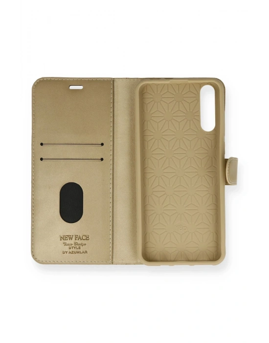 Newface Huawei P Smart S Kılıf Trend S Plus Kapaklı Kılıf - Gold