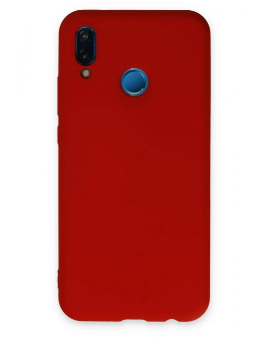 Newface Huawei P20 Lite Kılıf Nano içi Kadife Silikon - Kırmızı