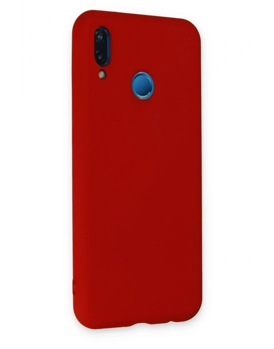 Newface Huawei P20 Lite Kılıf Nano içi Kadife Silikon - Kırmızı