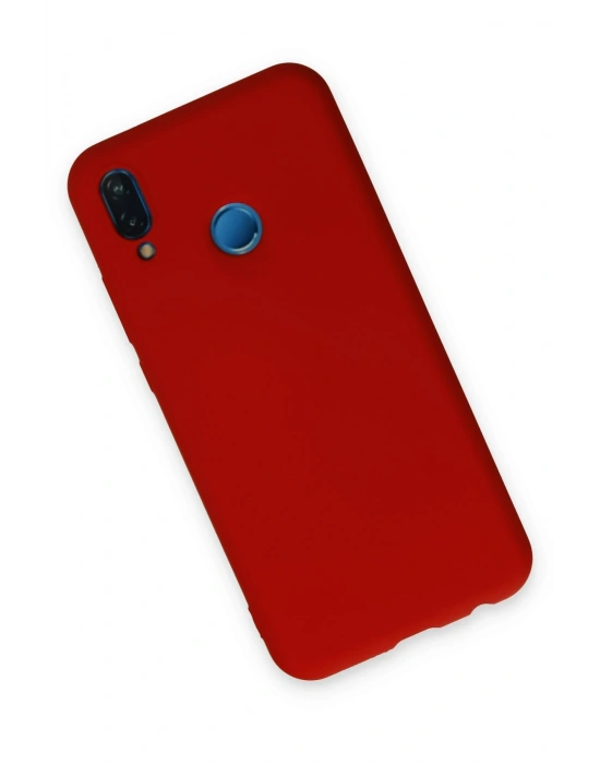 Newface Huawei P20 Lite Kılıf Nano içi Kadife Silikon - Kırmızı